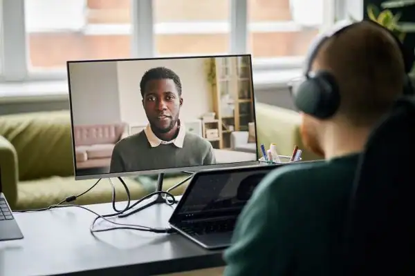 Man attending online mediation Maldon MIAMS session